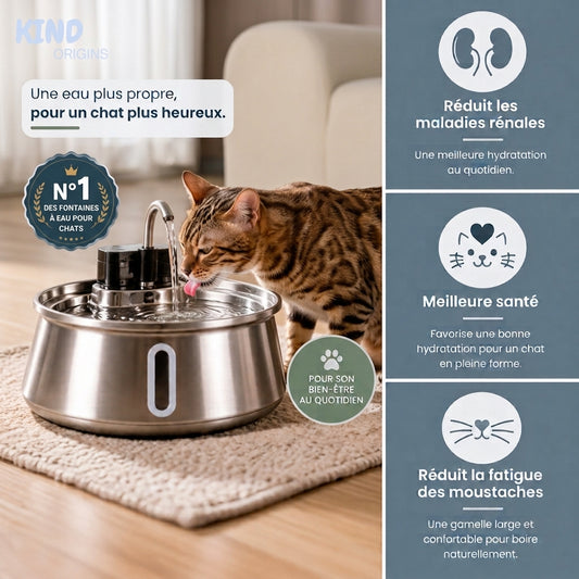 Kind Origins™ — Fontaine à eau filtrée en acier inoxydable