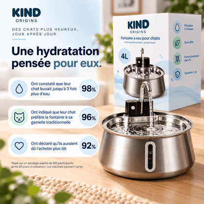 Kind Origins™ — Fontaine à eau filtrée en acier inoxydable - kind origins