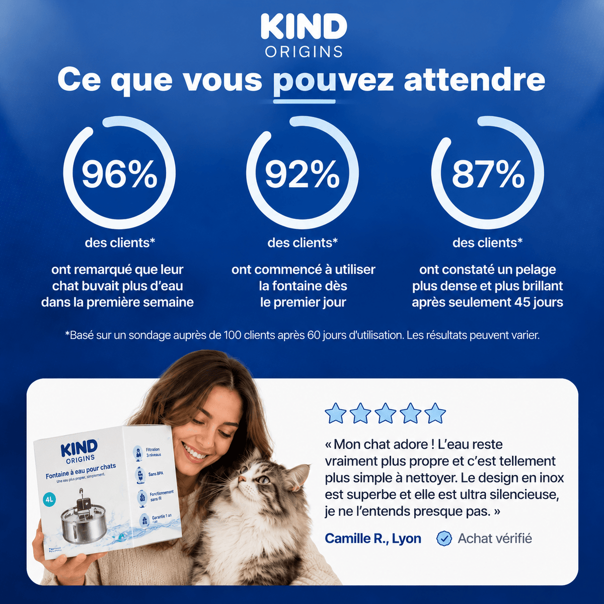 Kind Origins™ — Fontaine à eau filtrée en acier inoxydable - kind origins